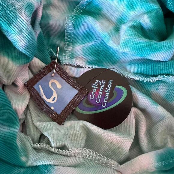 Womens Dress Size Small Tie Dye Hoodie Long Sleeve Hippie Boho Coastal Beachy - Picture 7 of 8